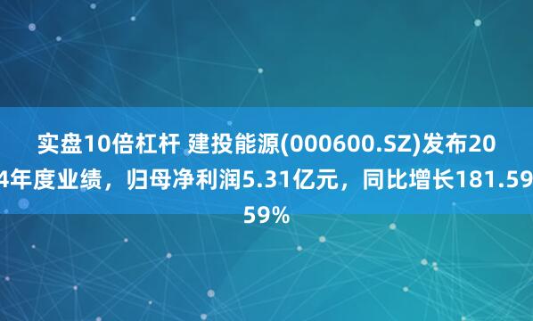 實盤10倍杠桿 建投能源(000600.SZ)發布2024年度業績，歸母凈利潤5.31億元，同比增長181.59%