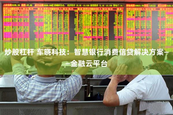 炒股杠桿 車曉科技：智慧銀行消費信貸解決方案——金融云平臺